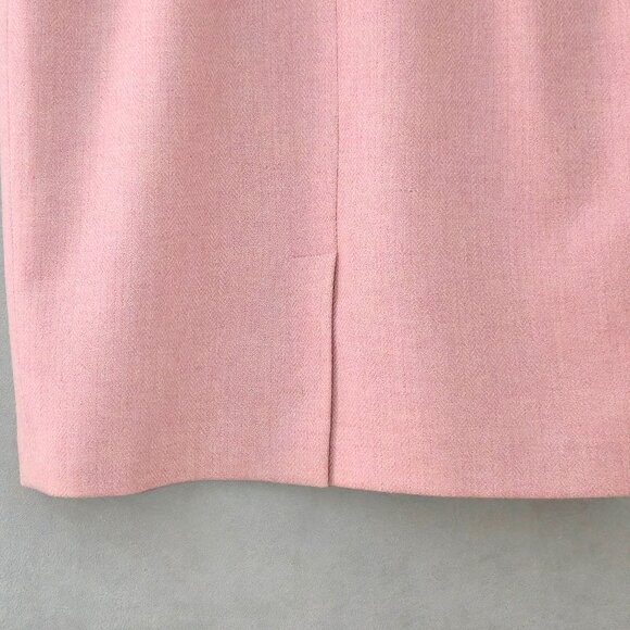 Vintage Un Jour Ailleurs Pink 100% Wool Pencil Skirt | French Designer | EU 42 - Picture 5 of 7